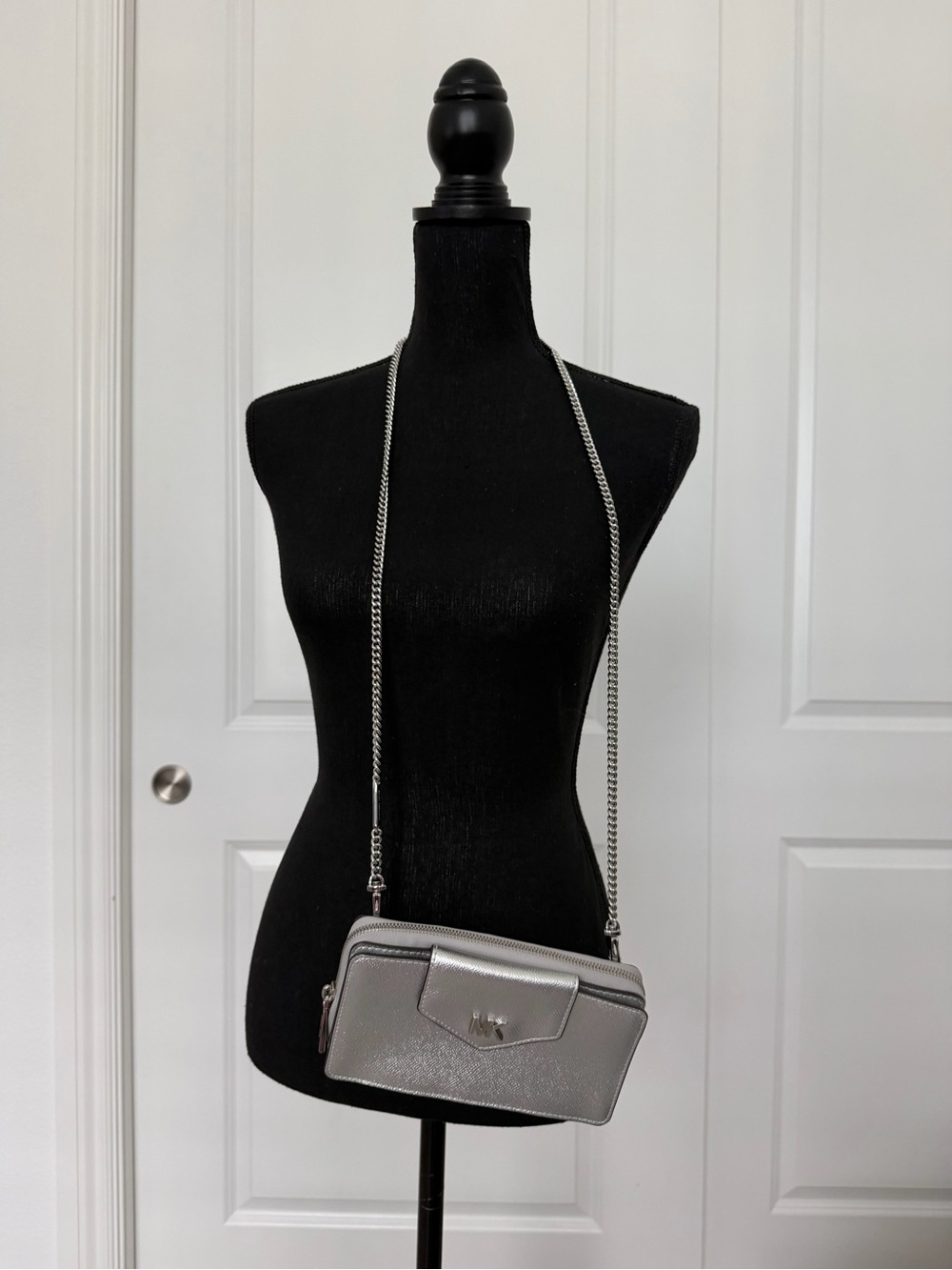 Michael Kors Silver Crossbody Chain Wallet